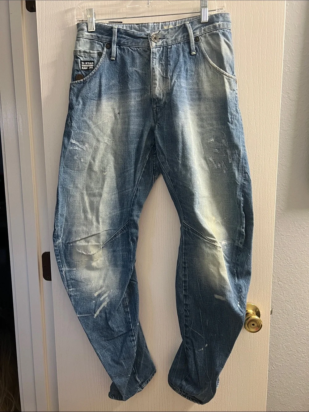 G-Star Relaxed Fit Distressed Blue Jeans